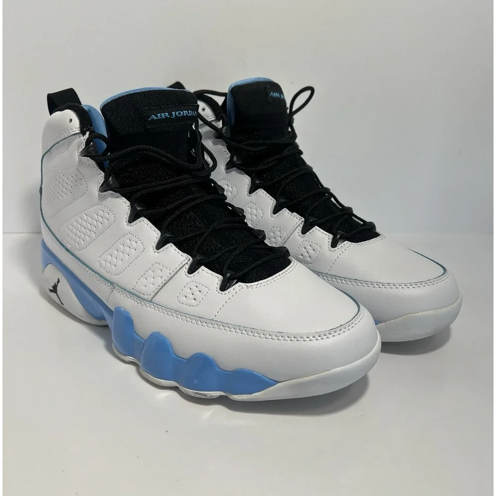 Nike Air Jordan 9 Retro University Blue UNC White Black Men's Size 12